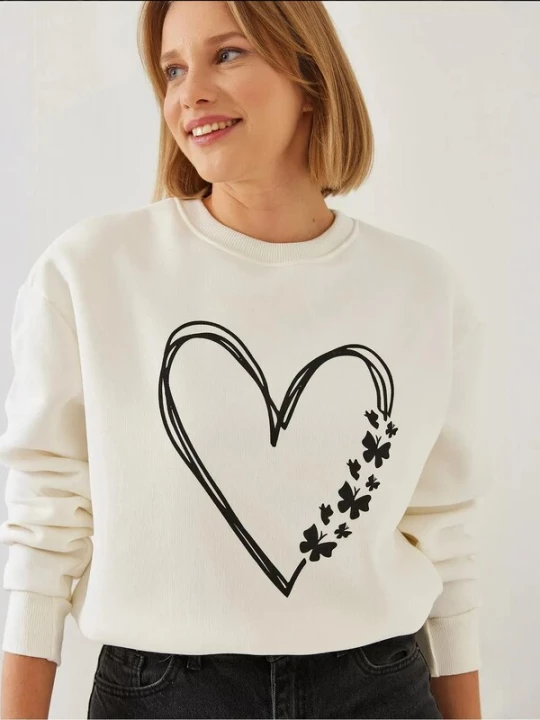 Foto van product Bianco Lucci Sweatshirt beige / zwart