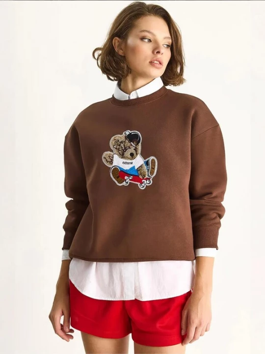 Foto van product Bianco Lucci Sweatshirt blauw / bruin / rood / zwart