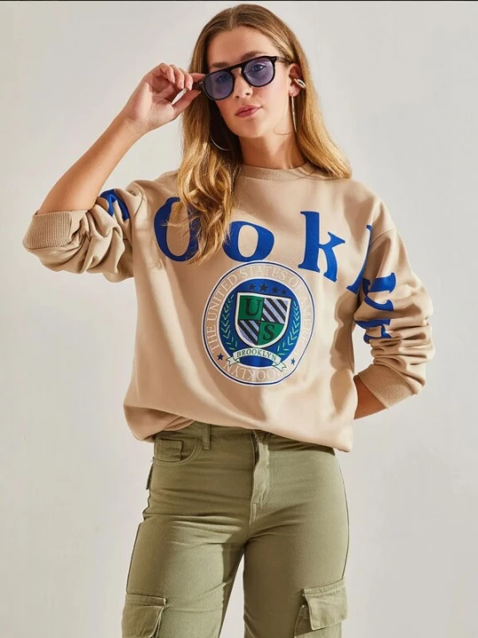 Foto van product Bianco Lucci Sweatshirt blauw / lichtbruin / groen