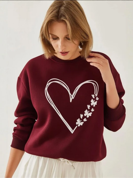 Foto van product Bianco Lucci Sweatshirt bourgogne / wit
