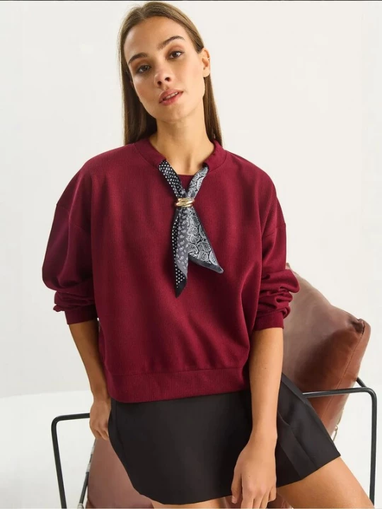 Foto van product Bianco Lucci Sweatshirt bourgogne / zwart / wit