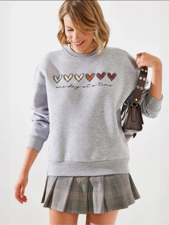 Foto van product Bianco Lucci Sweatshirt bruin / donkerbruin / grijs