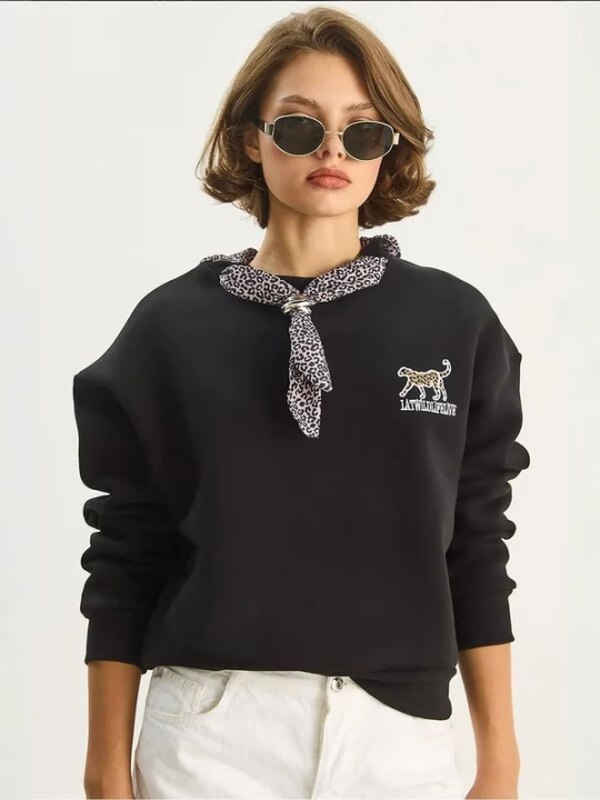 Foto van product Bianco Lucci Sweatshirt bruin / lichtbruin / zwart / wit