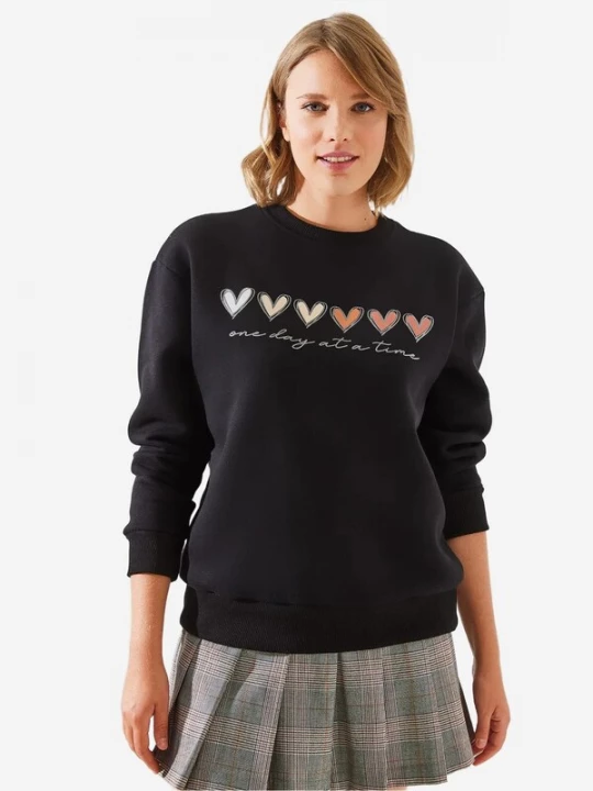 Foto van product Bianco Lucci Sweatshirt bruin / roestbruin / zwart / wit