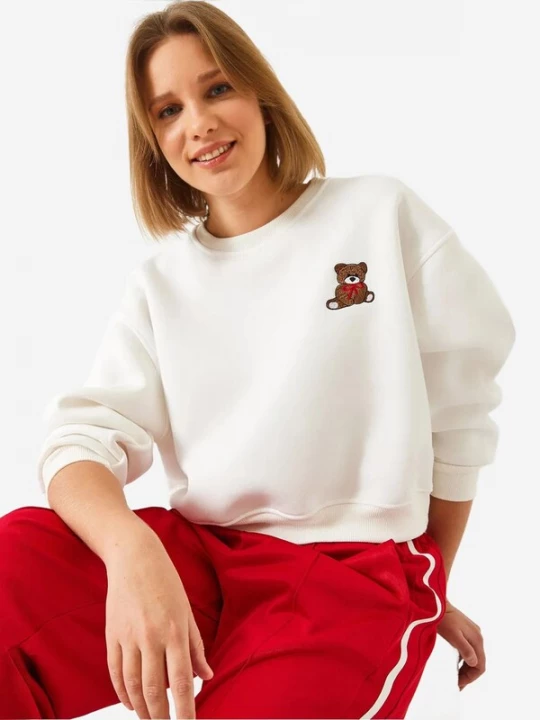 Foto van product Bianco Lucci Sweatshirt bruin / rood / wit