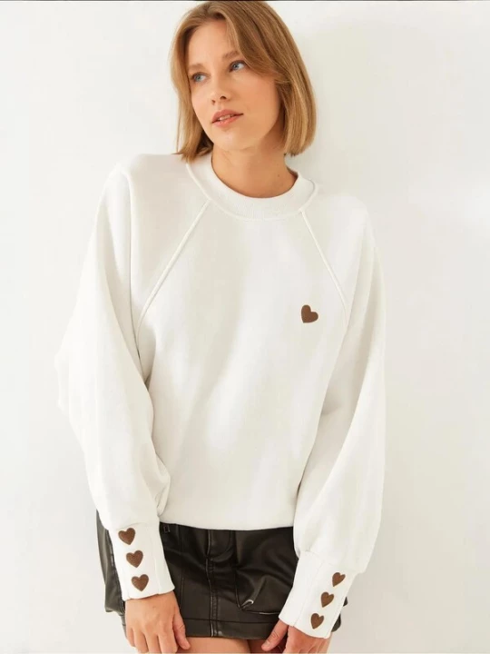 Foto van product Bianco Lucci Sweatshirt bruin / wit