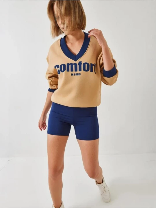 Foto van product Bianco Lucci Sweatshirt camel / navy