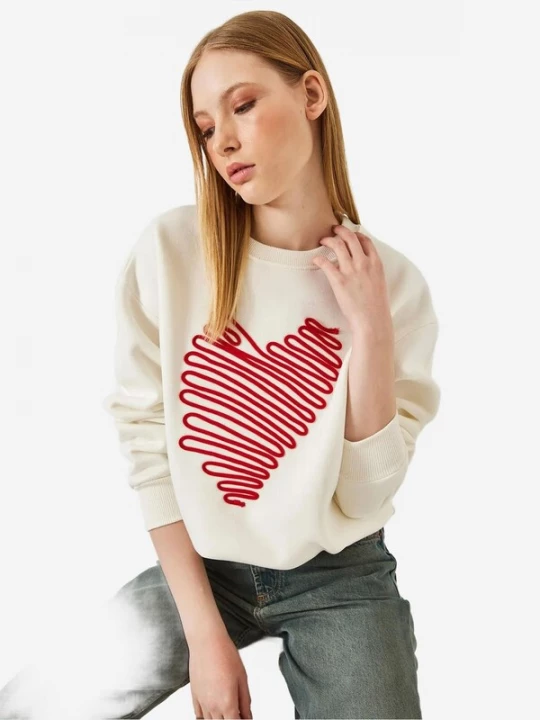 Foto van product Bianco Lucci Sweatshirt crème / rood