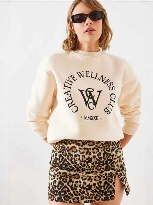 Foto van product Bianco Lucci Sweatshirt crème / zwart