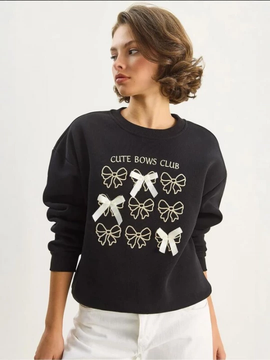 Foto van product Bianco Lucci Sweatshirt crème / zwart