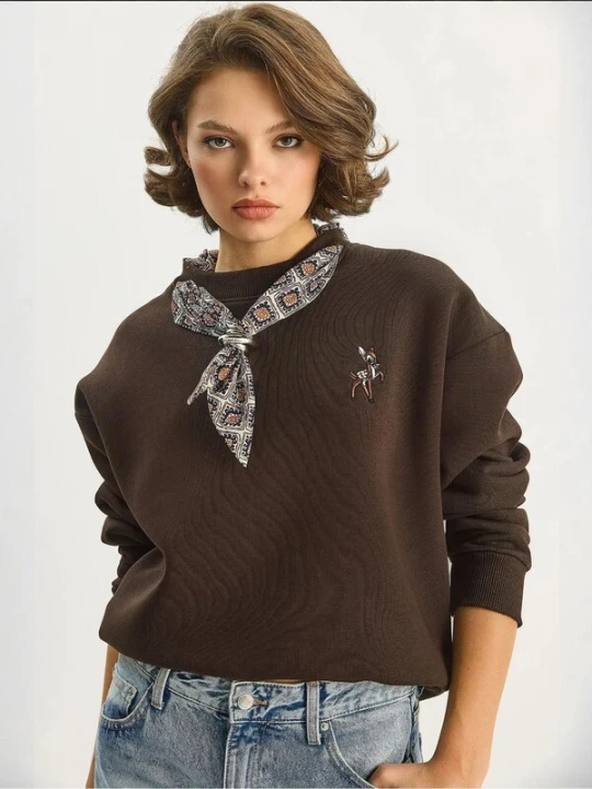 Foto van product Bianco Lucci Sweatshirt donkerbruin