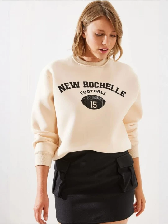 Foto van product Bianco Lucci Sweatshirt ecru / zwart