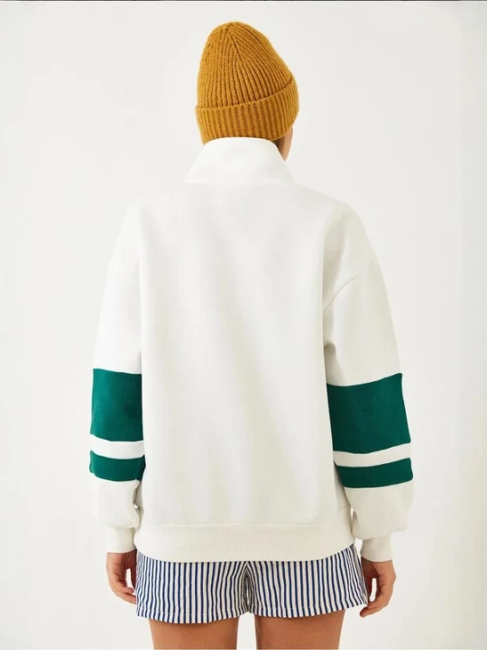 Foto van product Bianco Lucci Sweatshirt goudgeel / donkergroen / wit