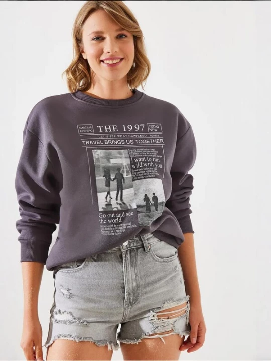 Foto van product Bianco Lucci Sweatshirt grijs / aardetinten / lichtgrijs / donkergrijs