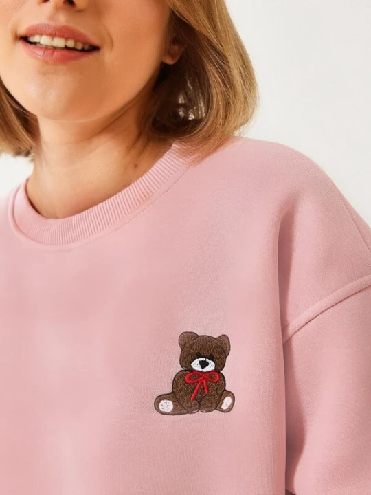 Foto van product Bianco Lucci Sweatshirt karamel / rosa / rood / wit