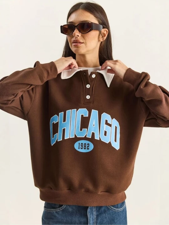 Foto van product Bianco Lucci Sweatshirt lichtblauw / mokka