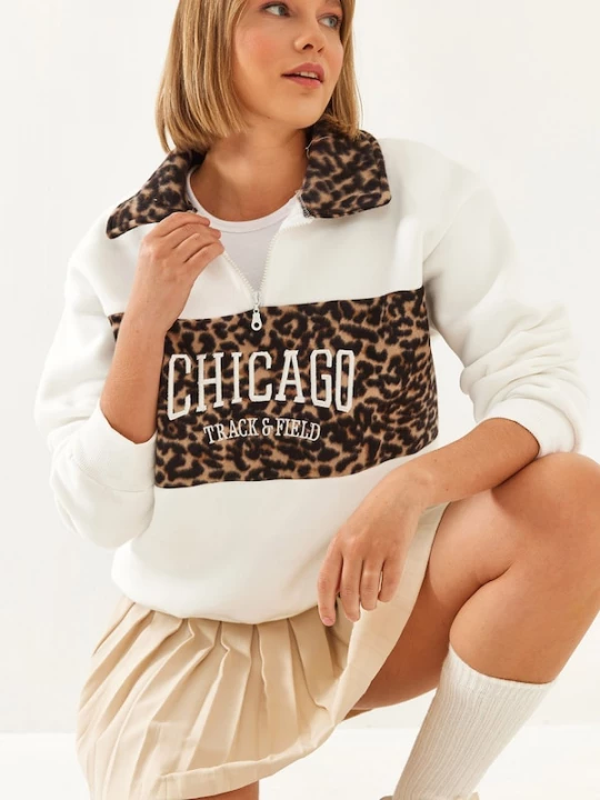 Foto van product Bianco Lucci Sweatshirt lichtbruin / zwart / wit