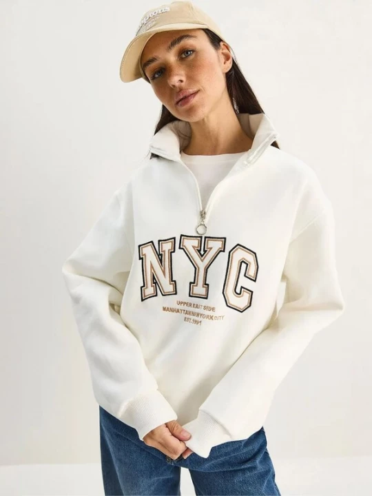 Foto van product Bianco Lucci Sweatshirt navy / lichtbruin / wit