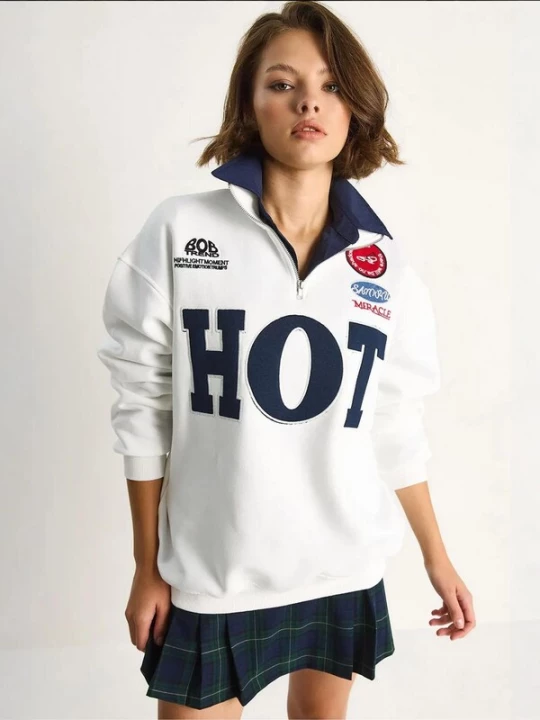 Foto van product Bianco Lucci Sweatshirt navy / wit