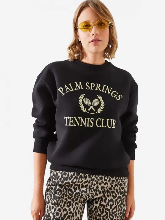 Foto van product Bianco Lucci Sweatshirt pasteelgeel / zwart