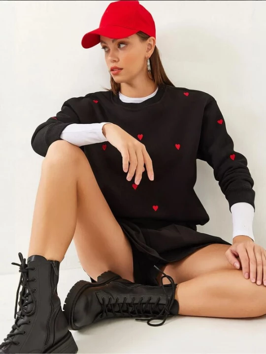 Foto van product Bianco Lucci Sweatshirt rood / zwart