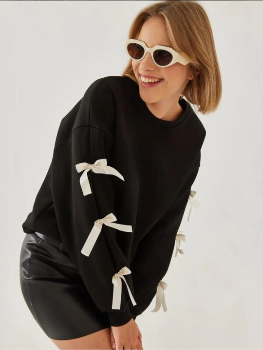 Foto van product Bianco Lucci Sweatshirt zwart / offwhite