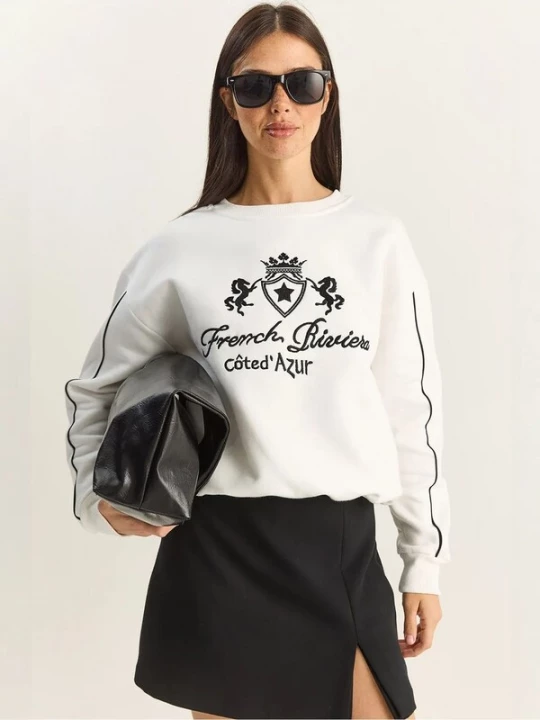Foto van product Bianco Lucci Sweatshirt zwart / wit