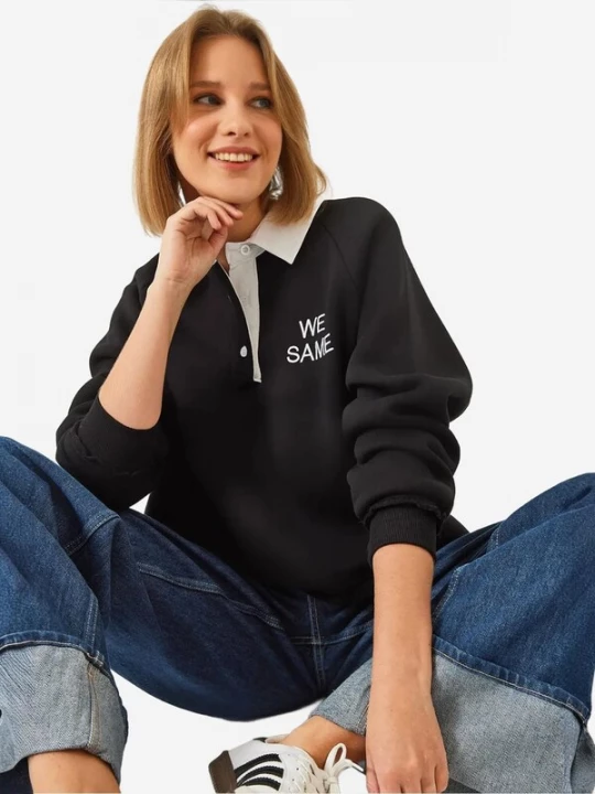 Foto van product Bianco Lucci Sweatshirt zwart / wit