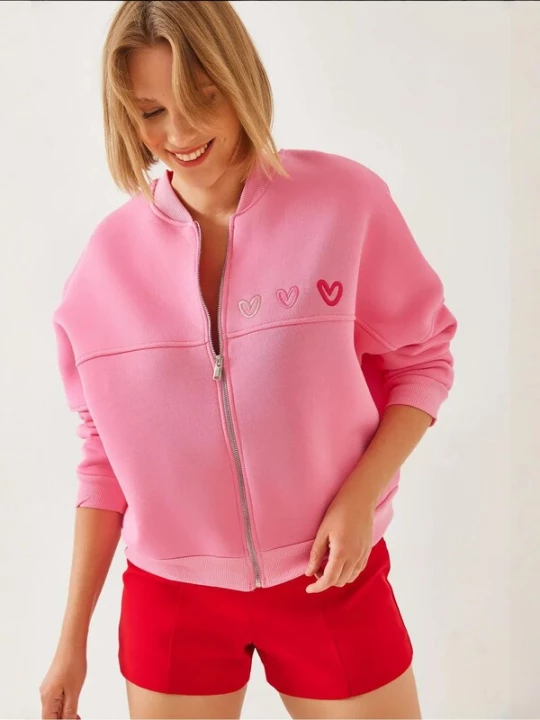Foto van product Bianco Lucci Sweatvest lichtroze