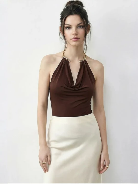 Foto van product Bianco Lucci Top chocoladebruin