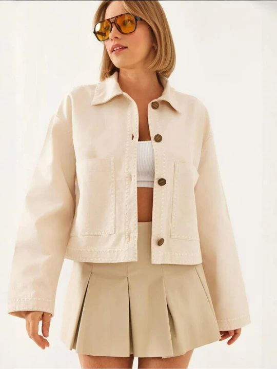 Foto van product Bianco Lucci Tussenjas beige