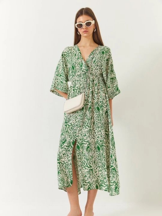 Foto van product Bianco Lucci Zomerjurk beige / groen