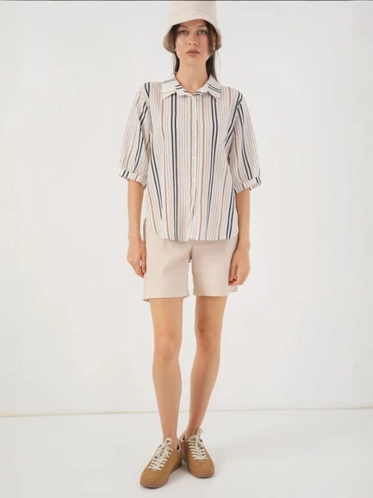 Foto van product Bigdart Blouse camel / lichtbeige / zwart