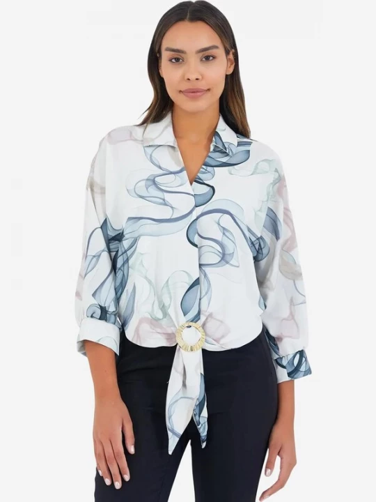 Foto van product Bigdart Blouse marine / pastelgroen / mauve / wit