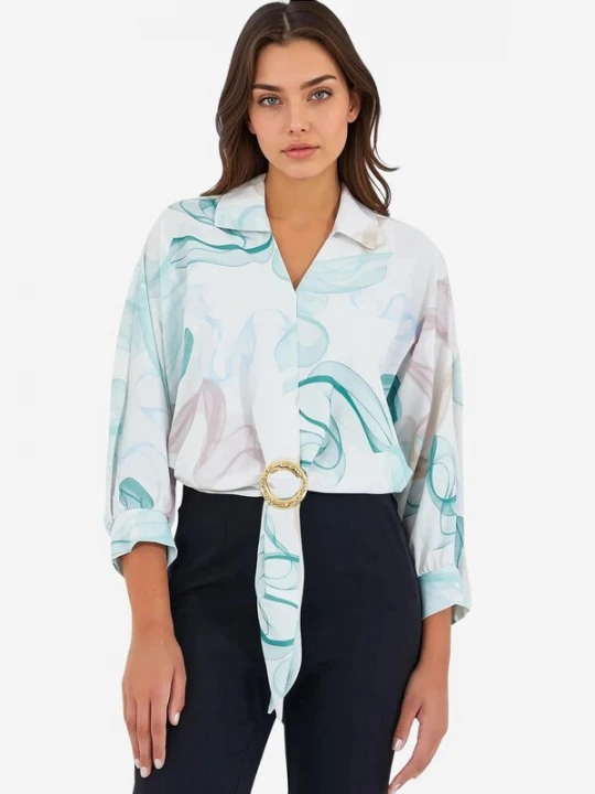 Foto van product Bigdart Blouse petrol / mintgroen / pastelroze