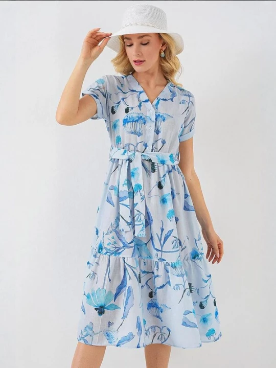 Foto van product Bigdart Jurk blauw / azuur / wit