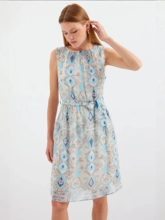 Foto van product Bigdart Jurk lichtbeige / blauw / pastelblauw / lichtbruin