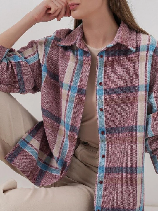 Foto van product Bigdart Shirt beige / azuur / magenta