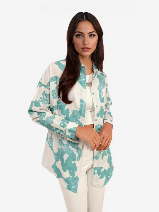 Foto van product Bigdart Shirt cyaan blauw / wit