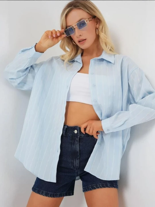 Foto van product Bigdart Shirt pastelblauw / wit