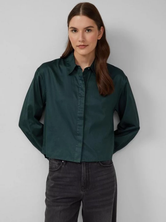Foto van product Bijgesneden blouse met verborgen knoopsluiting s.Oliver petrol