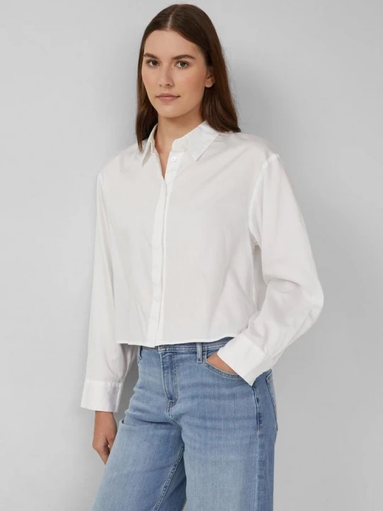 Foto van product Bijgesneden blouse met verborgen knoopsluiting s.Oliver wit