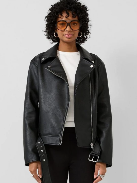 Foto van product Bikerjack in lederlook QS zwart