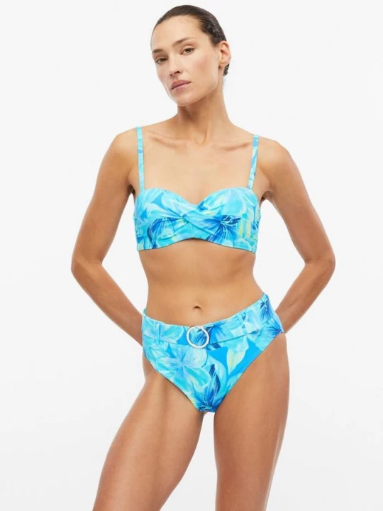 Foto van product Bikinibroekje met hoge taille en afneembare riem met decoratieve ring s.Oliver blauw