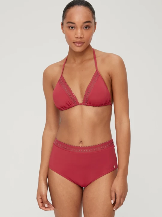 Foto van product Bikinibroekje met hoge taille en broderie s.Oliver rood