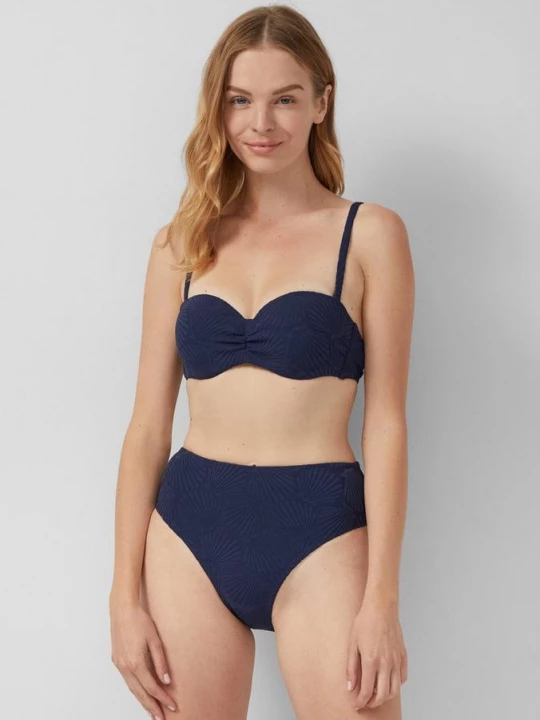 Foto van product Bikinitop in bandeaumodel met gestructureerd motief s.Oliver blauw