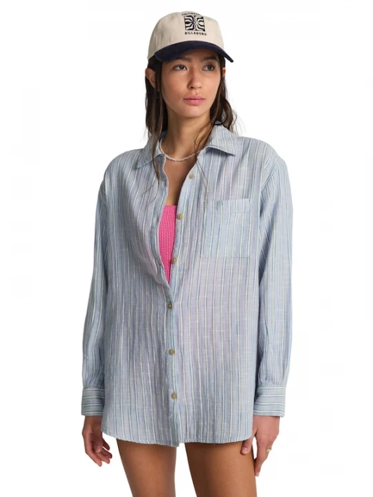 Foto van product BILLABONG Blouse 'Wanderer' blauw / duifblauw / wit
