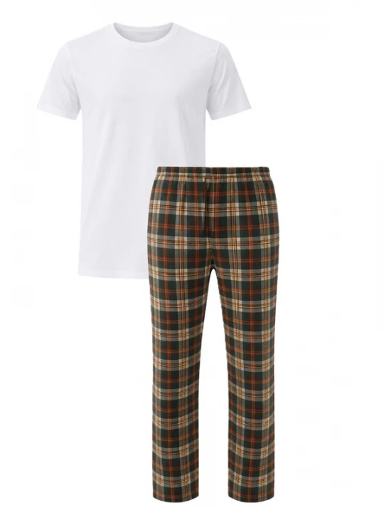Foto van product Blackspade Pyjama lang mosterd / donkergroen / rood / wit