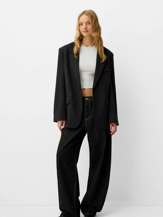 Foto van product Blazer Bershka donkergrijs
