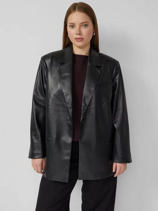 Foto van product Blazer in lederlook QS zwart